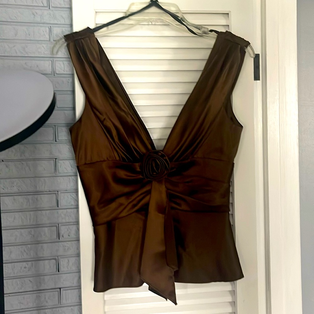 Jessica Howard brown evening top size 4